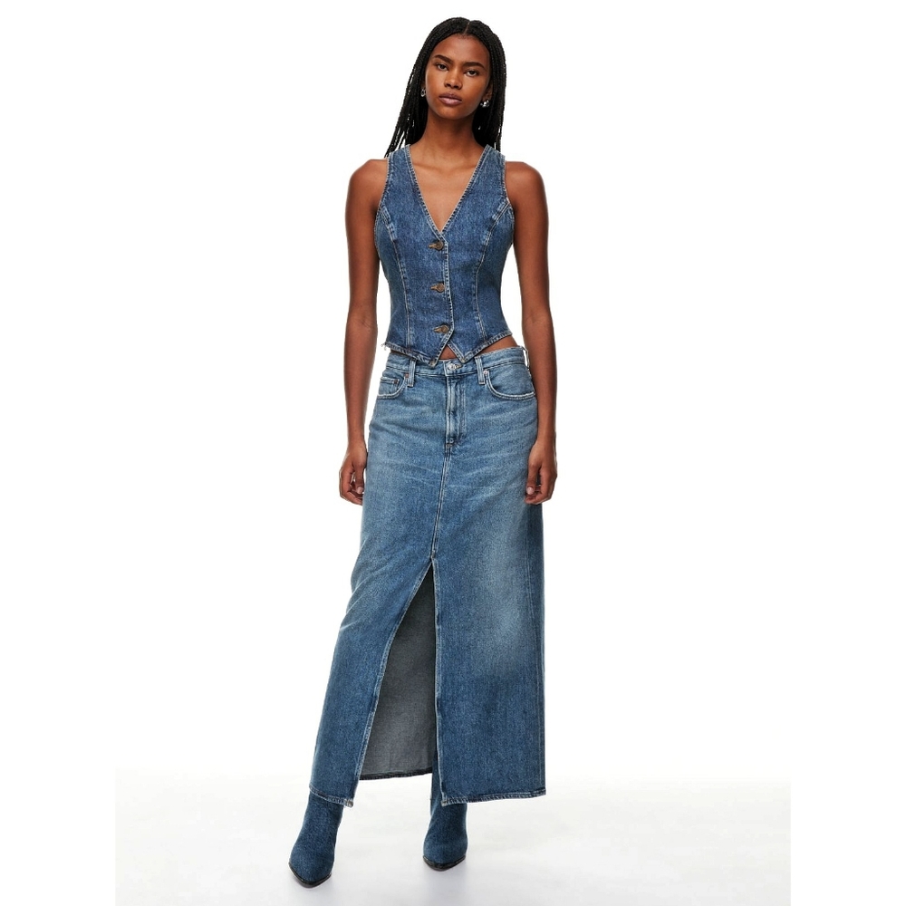 Agolde x Aritzia Leif Y2K Denim Midi Skirt